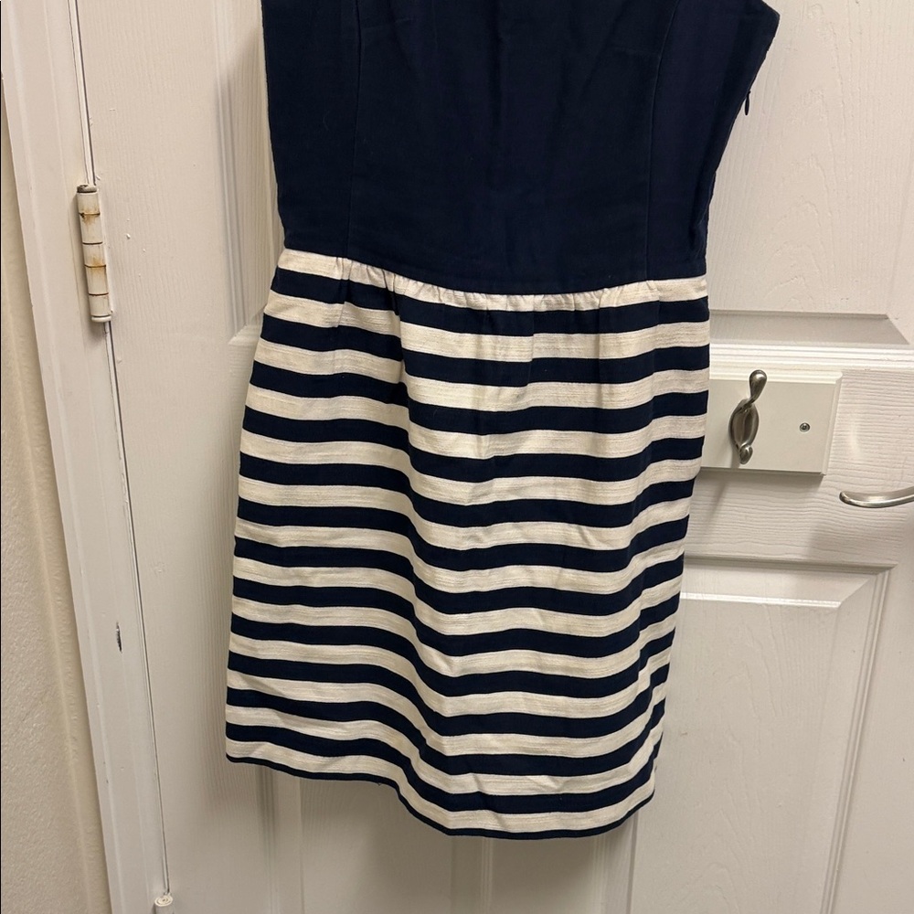 Vineyard Vines Navy and Cream Striped Mini Dress - Picture 6 of 7